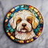 Bichon Frise Circular Glass Suncatcher Worktop Saver
